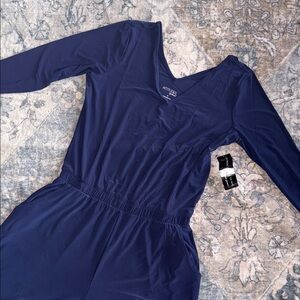 Attitudes by Renee Navy Jumpsuit